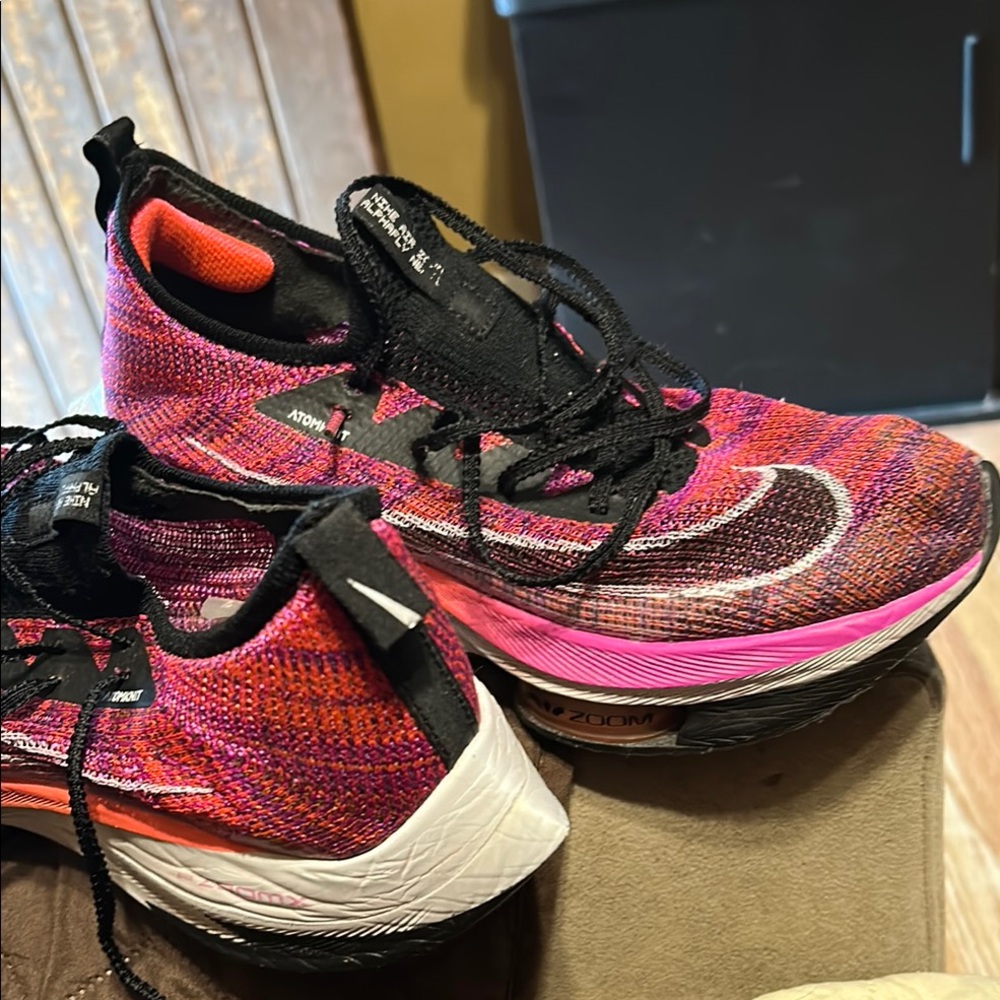 Nike Pink and Black Athletic Shoes with Knit Upper